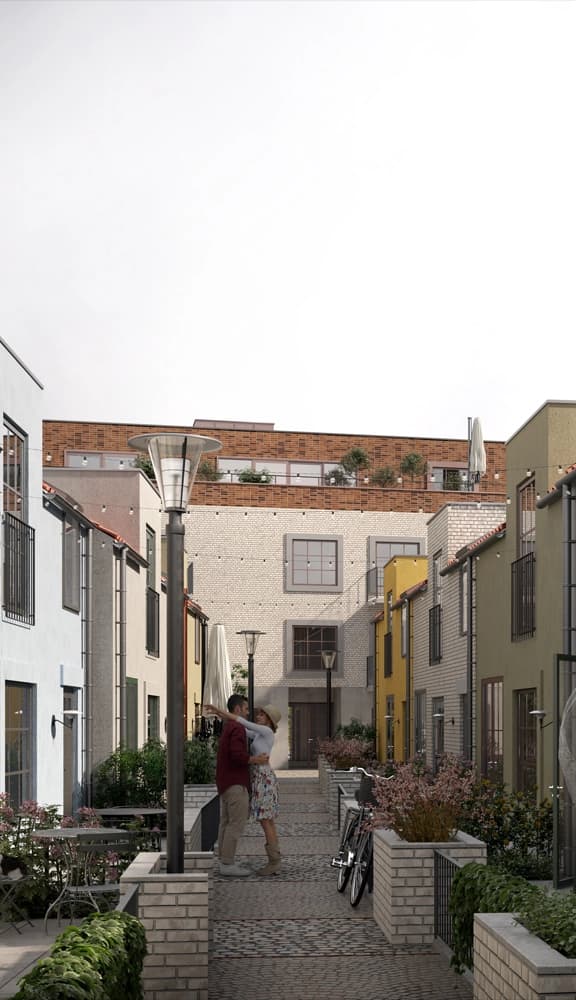 Innegård på nyproduktion Aurora